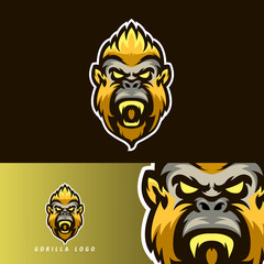 Gorilla esport gaming mascot logo template