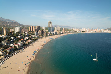 Obraz premium Panorama of Benidorm city with sandy beach