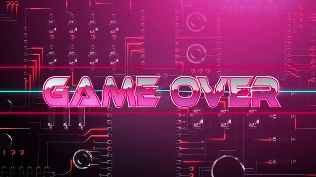 Pink game over game screen
