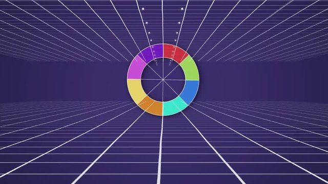 Colourwheel on moving purple background