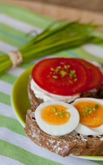 Savoury Snack With Bread And Tomatoes