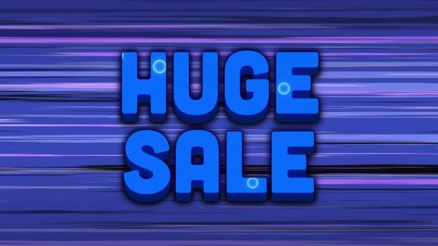 Massive sale graphic with colourful swirls against moving horizontal purple lines