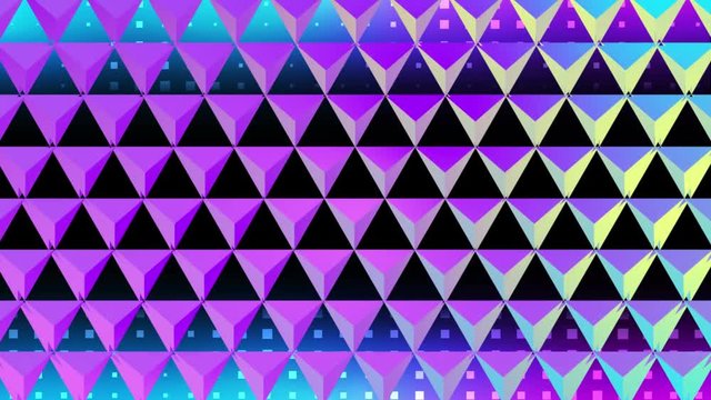 Relective triangular grid changing colour
