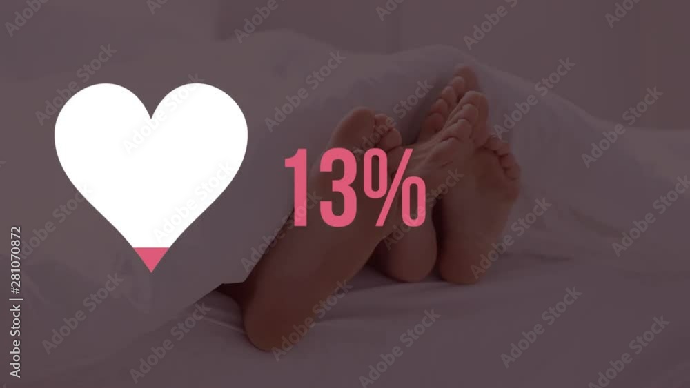 Poster heart shape and numbers filling up with colour