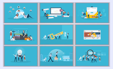 Collection of flat design illustration- Business concept