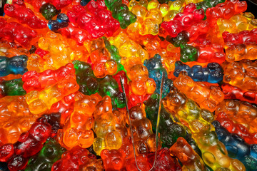 Gummy bears for sale in a candy shop