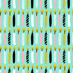 Happy Candles Seamless Pattern