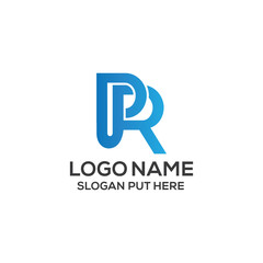 Fototapeta na wymiar PR Or RP Letter logo design template