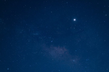 The sky and star in the mid night time.Night landscape and milky way.Universe and space background.