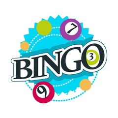 Obraz premium Bingo isolated icon with lettering casino gambling club