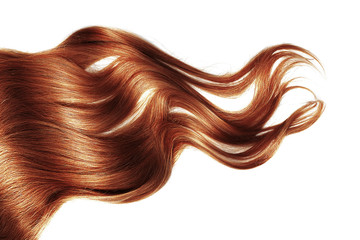Henna wavy hair isolated on white background