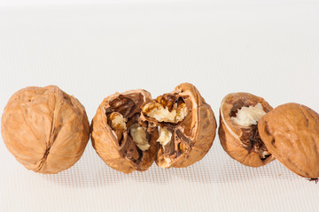 walnuts isolated on white background