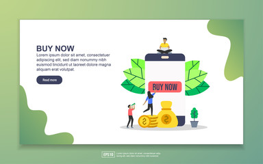 Landing page template of Buy now. Modern flat design concept of web page design for website and mobile website. Easy to edit and customize