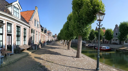 Houses next to a canal in Sloten