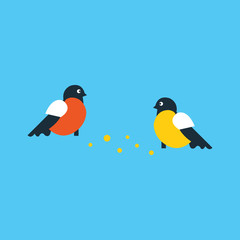  Collection of cute winter birds 