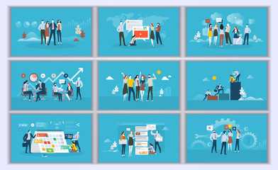 Collection of flat design illustration- Business concept