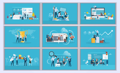 Collection of flat design illustration- Business concept