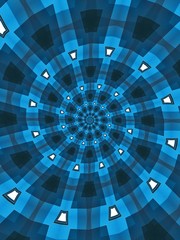 Colorful digital graphic kaleidoscope symmetry mandala style in laser light trial pattern background for art projects, banner, business,   card, template