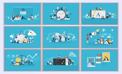 Collection of flat design illustration- Business concept