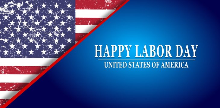 Happy Labor Day background with USA flag
