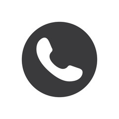 Fototapeta na wymiar Phone icon Call icon. Black phone icon on a gray background.