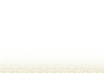 vector of gold japanese wave pattern with black gradient as a blank copy space