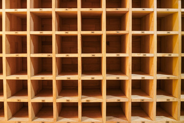 Empty wooden square shelves slots,Rectangular wooden block,Squares Blank wooden shelf.