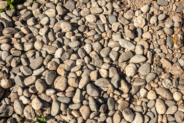Texture stones. Small stones lie on the ground