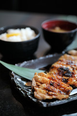 japanese food , Chicken teriyoki with rice