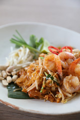 Thai food padthai fried noodle with shrimp , local food
