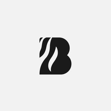 B letter zebra pattern monogram logo icon
