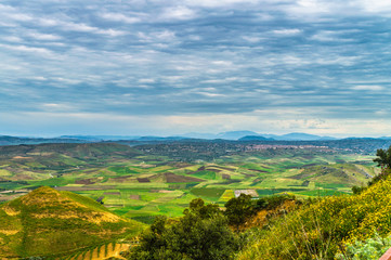 Green Sicilian Valley with a Wonderful Cloudscape, Mazzarino, Caltanissetta, Sicily, Italy, Europe