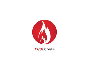 Fire flame logo template icon