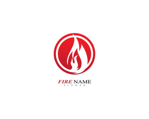 Fire flame logo template icon