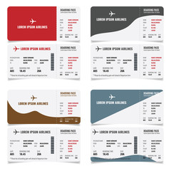 Boarding pass isolated template on white background