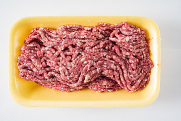 minced meat on the white background