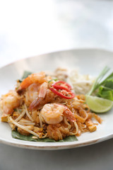 Thai food padthai fried noodle with shrimp , local food
