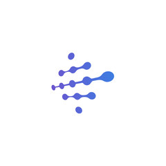 Connected molecule dot logo icon vector