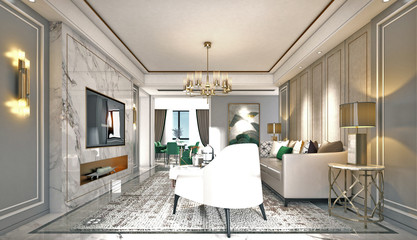 3d render of modern living room