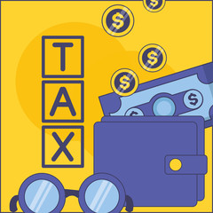 Tax and money symbol vector design