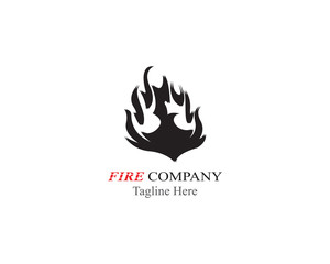 Fire flame logo template vector black