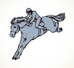 Horse racing. Vector drawing