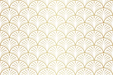 Gardinen Nahtloses Muster des eleganten Jugendstils. Abstrakter minimalistischer Hintergrund. Geometrische Art-Deco-Textur. © Daniela Iga