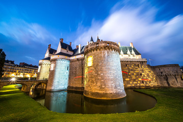 Château des ducs de Bretagne, Nantes, Bretagne, Loire-Atlantique, France at night during Rock Festival