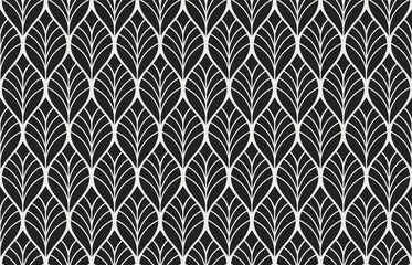 Modèle sans couture de vecteur floral géométrique. Texture vectorielle abstraite. Fond de feuilles art déco.