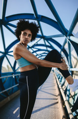 Runner doing stretching workout