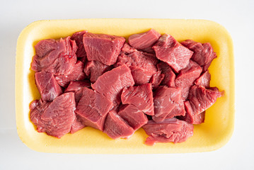 beef meat on the white background
