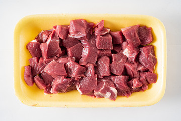 mutton meat on the white