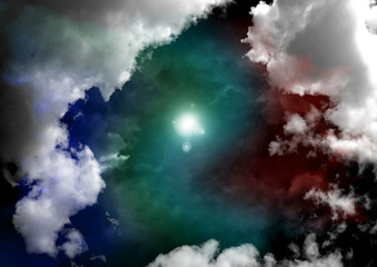 galaxy in a free space. 3D rendering