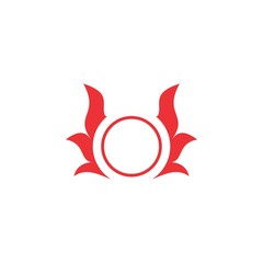 Circle with Fire logo design vector